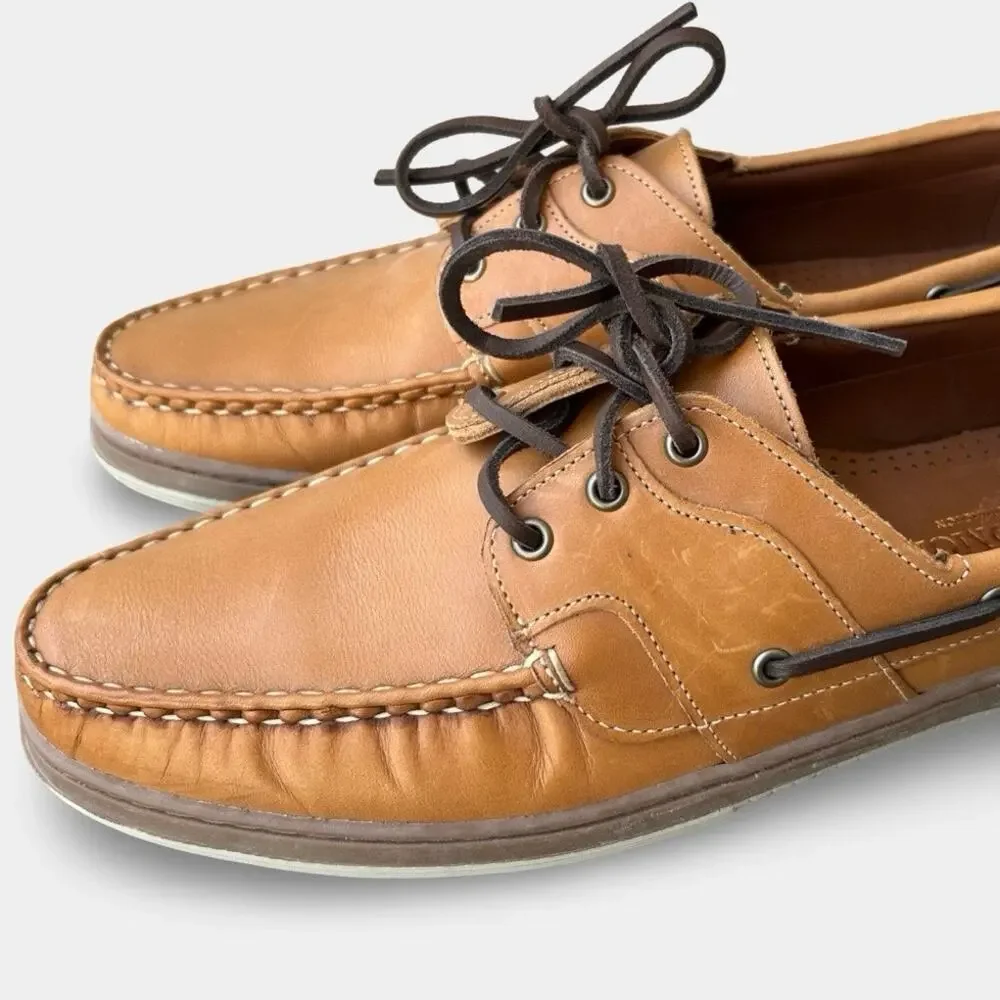 Allen Edmonds Eastport Boat Shoes Men’s 13B Leather Deck Brown Preppy Coastal